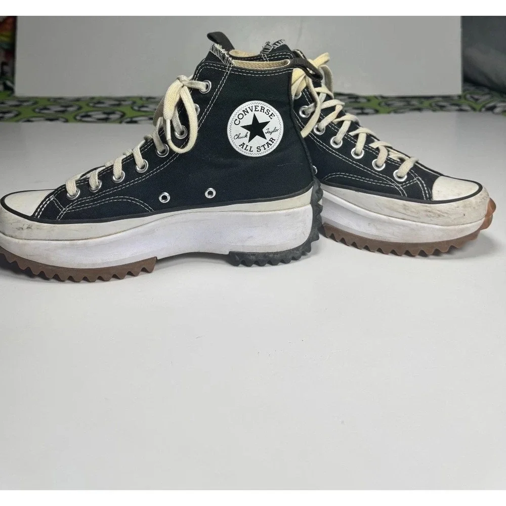 Converse Run Star Hike Hi 166800C Sneakers Unisex M7/W8.5 Black High Top Shoes
